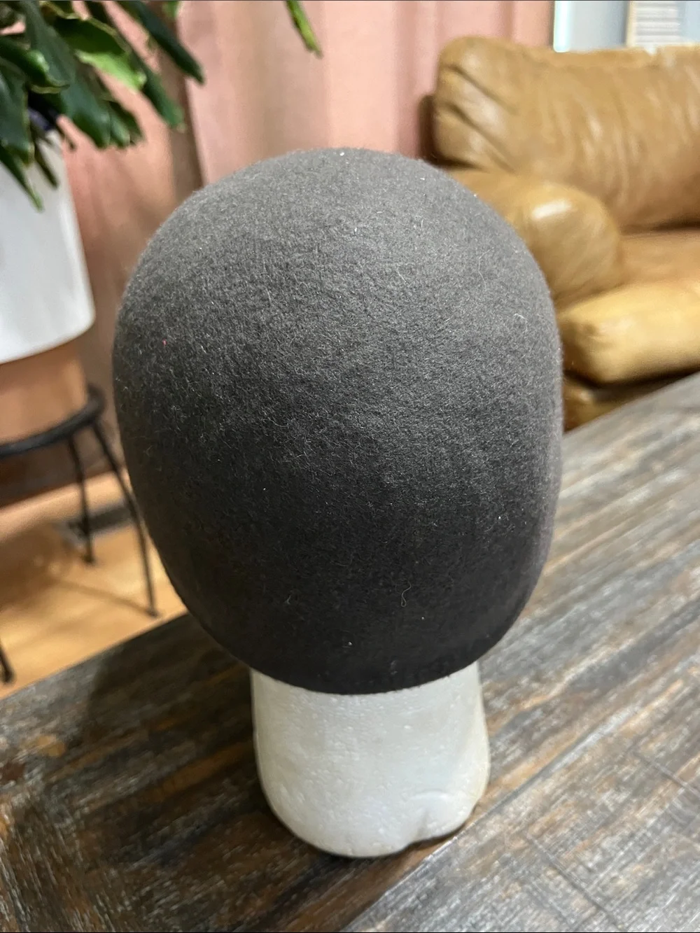 Brown Wool Cloche Hat